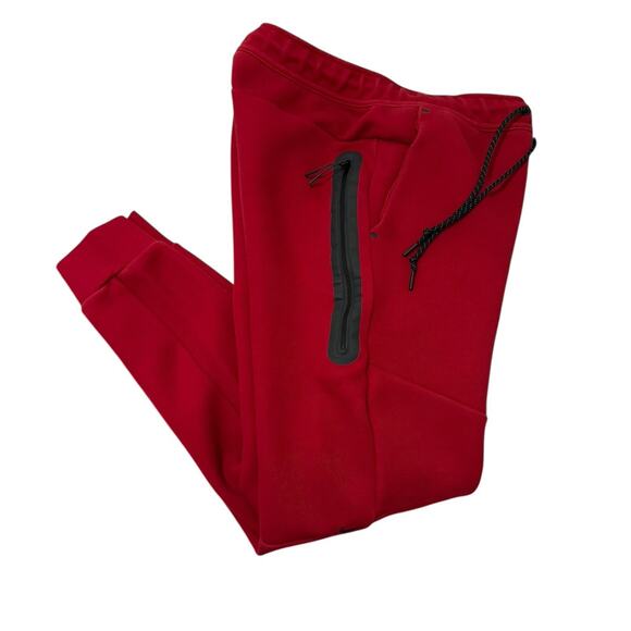 Nike Sportswear Tech Fleece Joggers Pant Men's Size Medium Red Black HV0959-687 - Picture 3 of 10